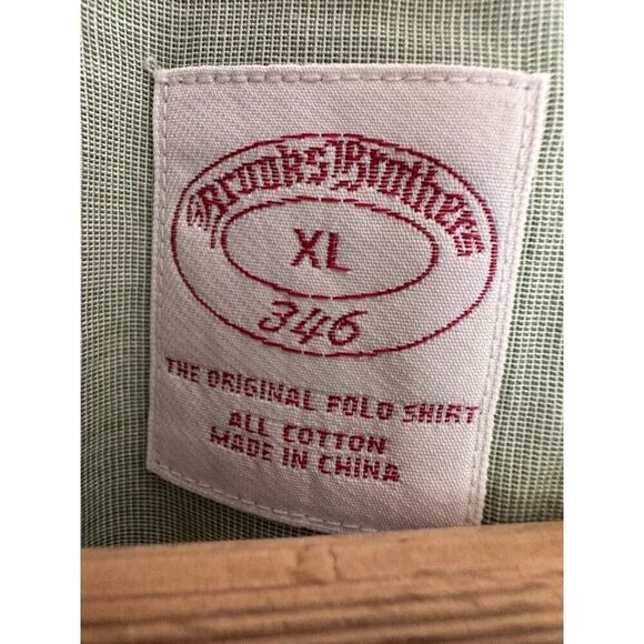 Brooks Brothers Men's XL Green Lightweight Cotton Button Down Top Office - Picture 3 of 4